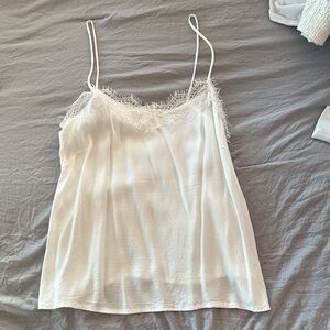 Altar'd State White Lace Trim Tank Top